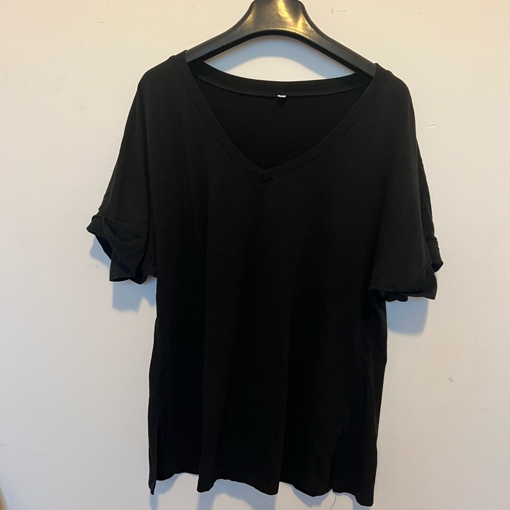 Relaxed Fit Black Short Sleeve Tee Size L